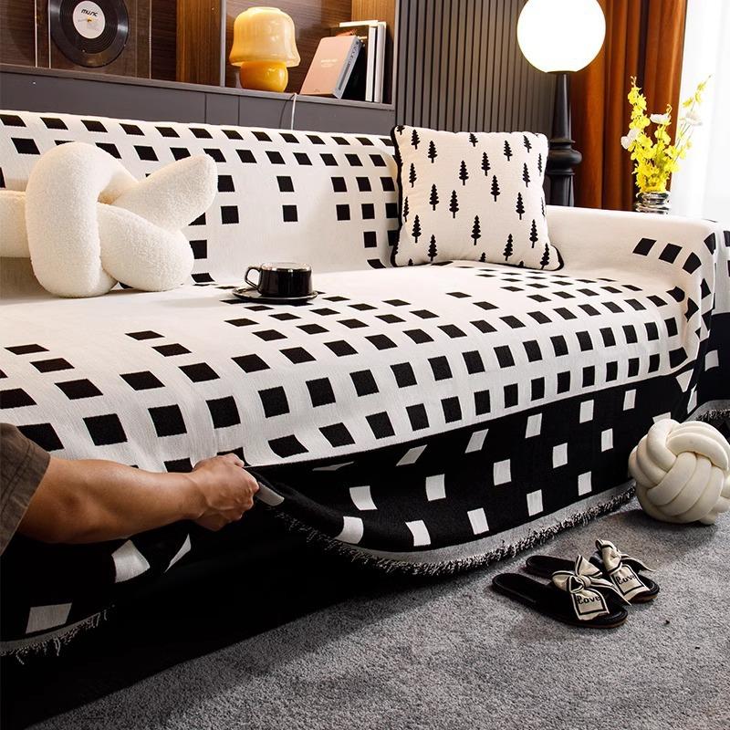 

Легкая роскошь Высококачественное шенилловое диванное полотенце Четыре сезона Универсальный Всеобъемлющий чехол на диван Пылезащитный чехол Цельный тканевый чехол на диван 180*150cm