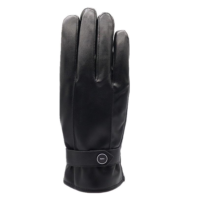 Soft Leather Gloves Mens Touch Screen Bicycle Fleece Motorcycle Wind Shield Thin Womens Winter Warm Leather Gloves