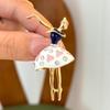 Personality Fashion Popular Ballet Creative Brooch Alloy Diamond Dancing Girl Corsage Direct Batch
