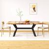 Vidaxl Dining Table, Reclaimed Wood, Steel Cross Legs, 180Cm