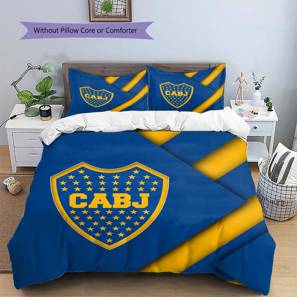 Boca Juniors Pattern Bedding Quilt Set Home Decoration Gift (1 * duvet cover + 2 * pillowcase without core)