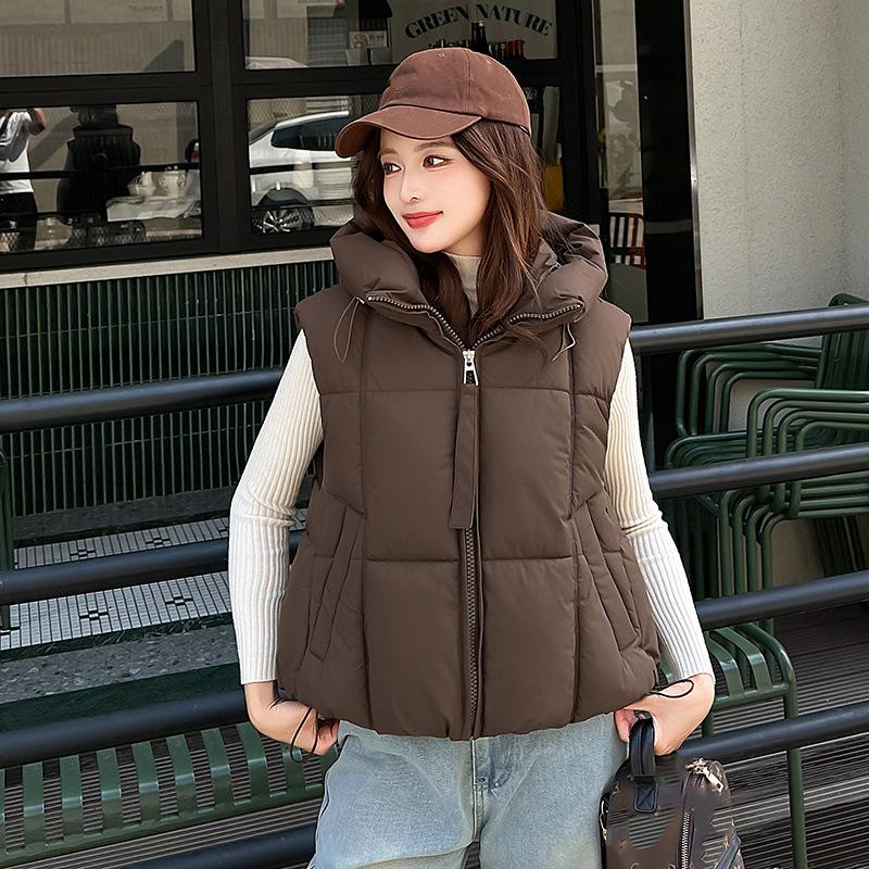 Winter Down Vest Hooded Casual Jacket Women