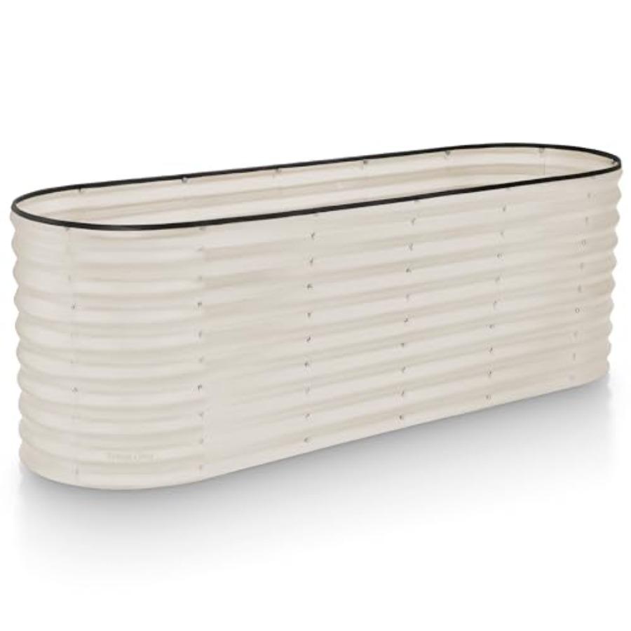 

Galvanized Raised Garden Beds Outdoor 6×2×2 ft Planter for Gardening Vegetables Flowers Large Metal Garden Box White Patented T United States
