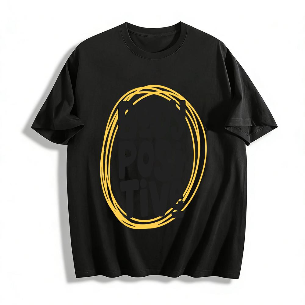 Body Positive Slogan Print Casual Crew Neck Graphic Tee Pure cotton T-shirt XXS