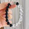 Natural White Crystal Black Agate Design Sense Basic Commuter Bracelet Bracelet
