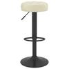 Bar Stool Set of 2 Cream Velvet