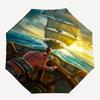 Sailing, Adventure Themed Automatic Opening and Closing Umbrella, Brightly Colored 8-rib Portable Umbrella, Suitable for Men and Women, A Pe