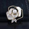 High-End Natural Shell Butterfly Camellia Pearl Brooch for Women