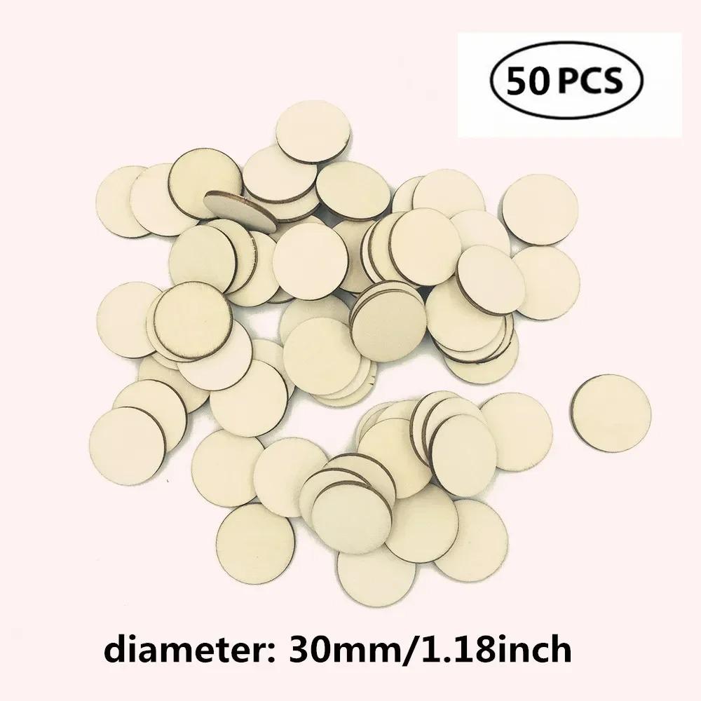 Natural Round Unfinished Wooden Discs Blank Wood Pieces Slice for Crafts Centerpieces Wooden DIY Christmas Ornaments