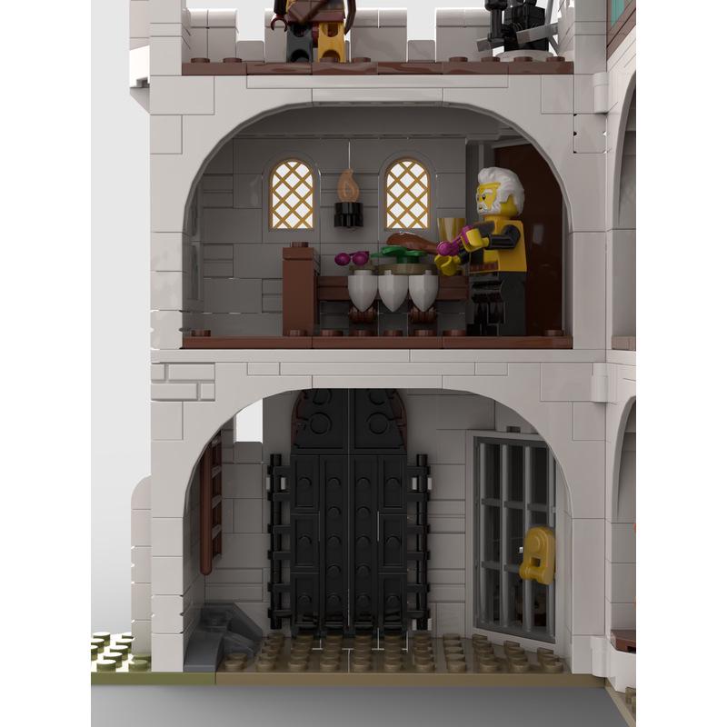 White Pagoda Medieval Architecture Lego-Compatible Creative Toy Model for Kids