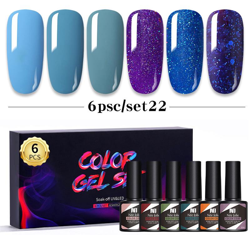 Nail Polish Glue Set 8Ml 6 Bottles Boxed Nail Art Barbie Glue Japanese Nail Color Glue Phototherapy Glue