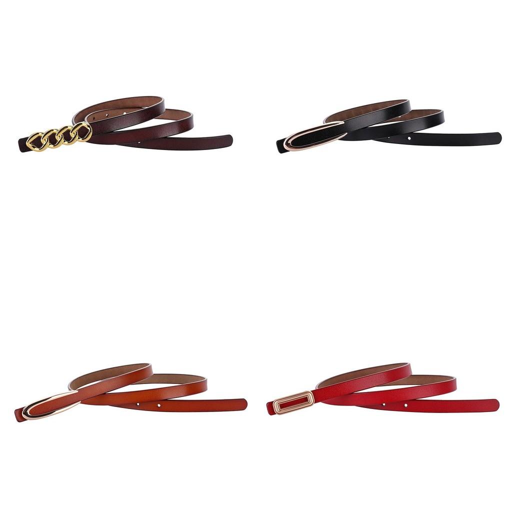 Fashionable Womens Leather Belt With Metallic Detail For Office And Casual Looks