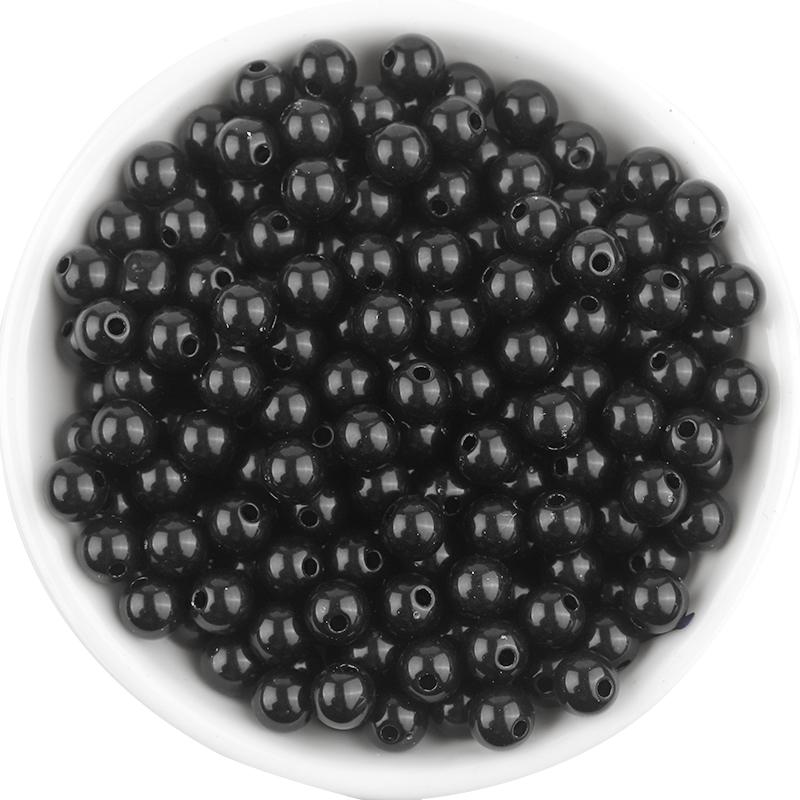 100Pcs 6mm Plastic Beads Solid Color Loose Spacer Round Beads For DIY Bracelets Phone Chains Jewelry Making Supplies Wholesale