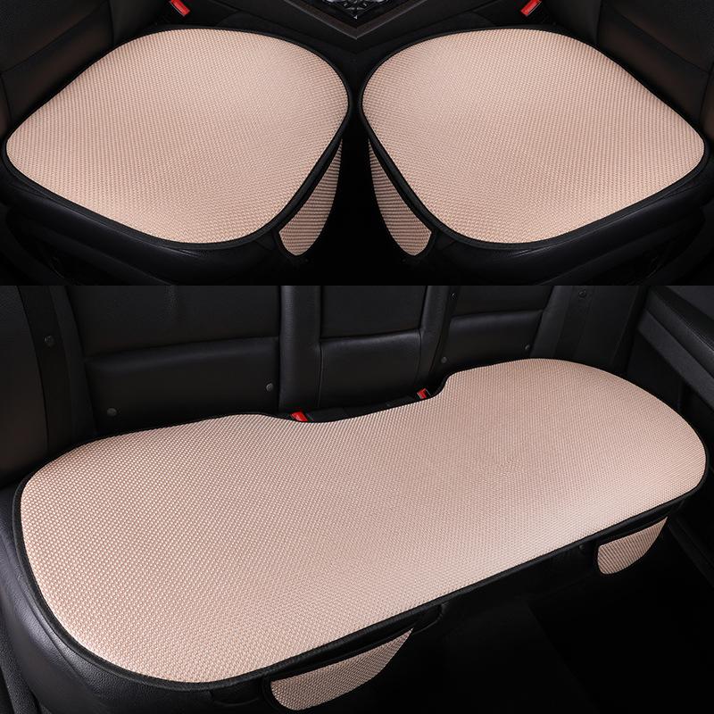 Universal Ice Silk Car Seat Cushion - Non-Slip, Breathable, All-Season Comfort, 3-Piece Set