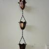 Japanese Style Metal Tulip Rain Chain 7 Cups Iron Art Rain Chain for Gutters Hanging Directs Water Rain Catcher Garden Yard