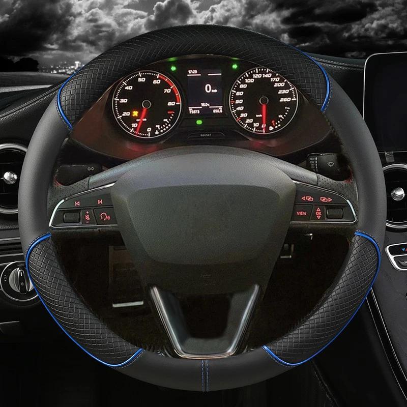 Car Steering Wheel Cover Microfiber Leather 38cm Non-Slip for Seat Tarraco Arona Ateca Ibiza Toledo Mii Leon Arosa Exeo ST FR