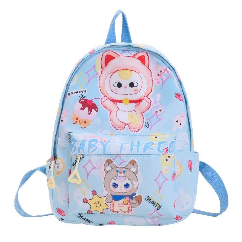 Baby Three Panda Frog Dog Capybara Animal Pattern Backpack Schoolbag Cartoon