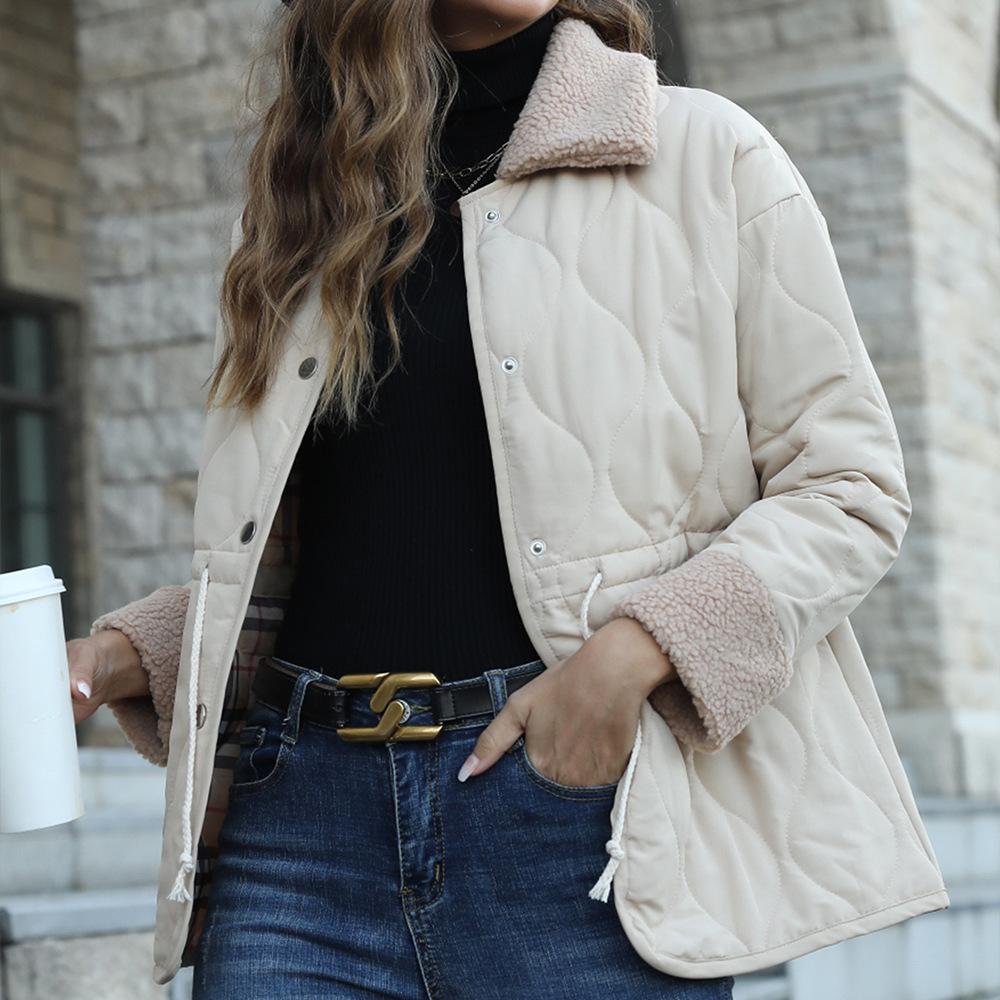Casual Collar Cardigan Jacket Woolen Collar Jacket Women's Basic Jackets