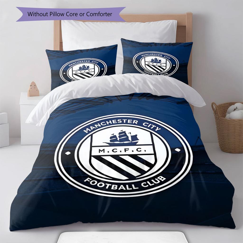 Pure MCFC Pride Bedding Quilt Set Quilt Cover Pillowcase Home Decoration Birthday Gift (1 * Duvet Cover + 2 * Pillowcase, Without Core)