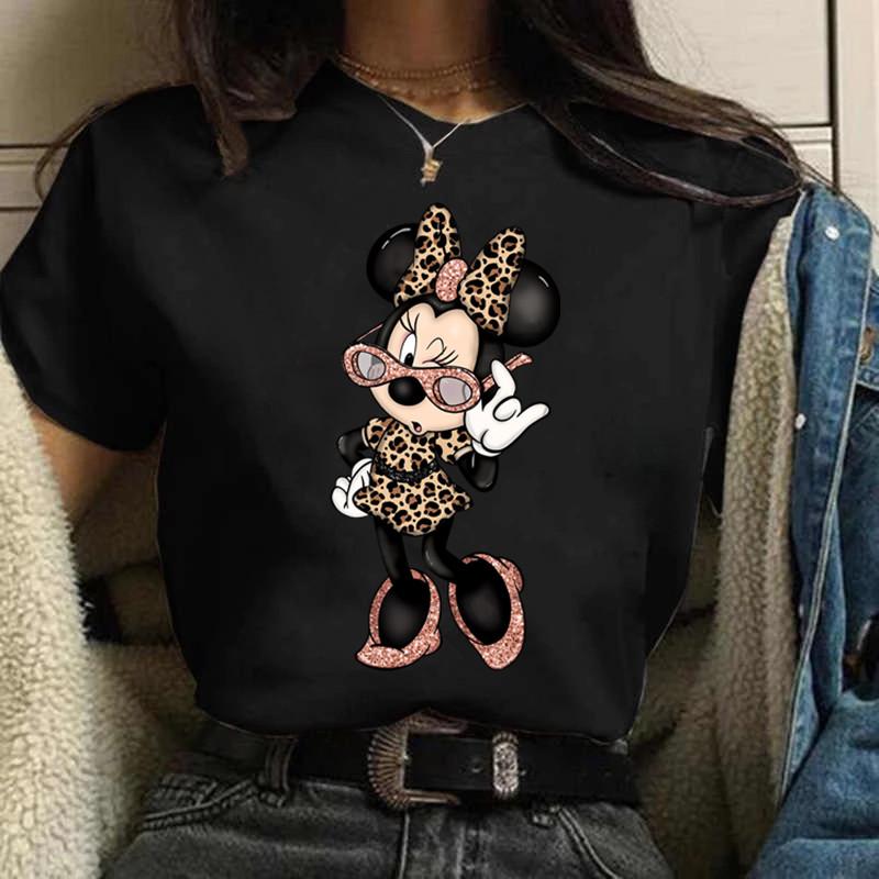 Y2k 90s Fashion T Shirts Gothic Fashion Mickey Tshirt Minnie Mouse Print T-shirt Women T Shirt Female Clothes Kawaii Disney