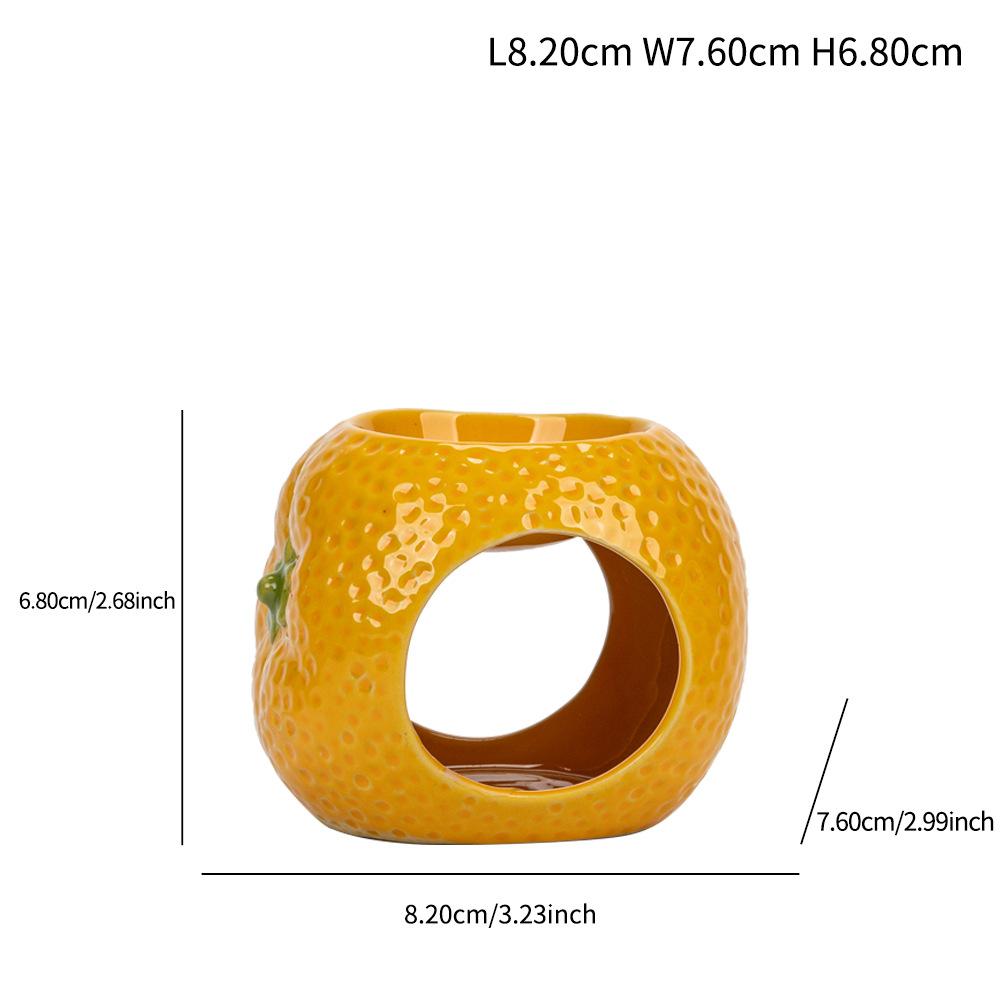

Ceramic Aromatherapy Lamp Imitation Strawberry Lemon Air Purification Essential Oil Stove Fragrance Diffuser Home Decoration 1pc помаранчевий