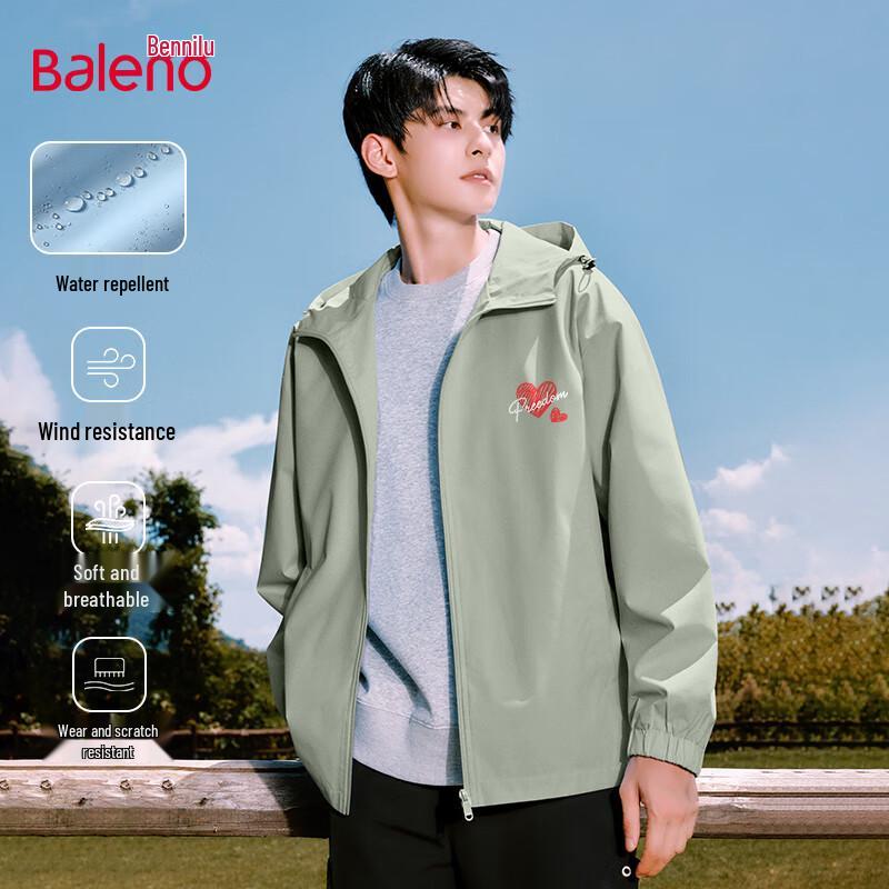 Baleno Men's Hooded Casual Outdoor Jacket with JPB Red Heart Print