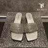 2024 Women's New Slippers Luxurious Rhinestone Designer Women's Fashion Summer Casual Open Toe Flat Beach Slippers