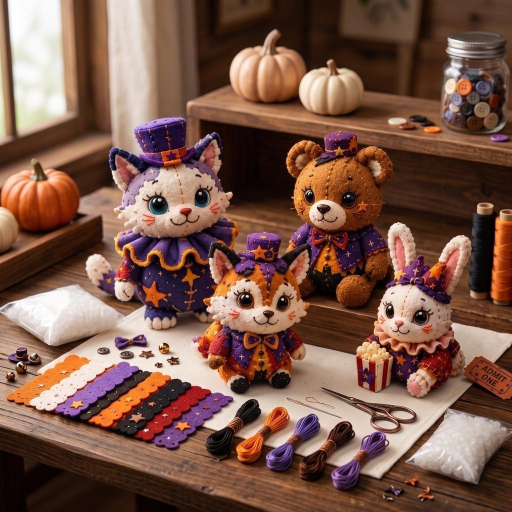 Halloween Animal Patchwork Set for DIY Sewing Kit