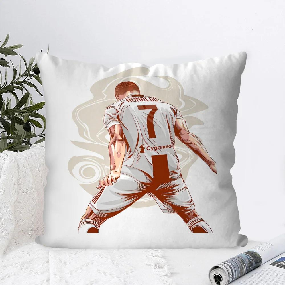 1PC CR7 Cristiano Ronaldo Pillow Case Sofa Decorative Home Double-sided Printing Short Plush Cute Cushion Cover