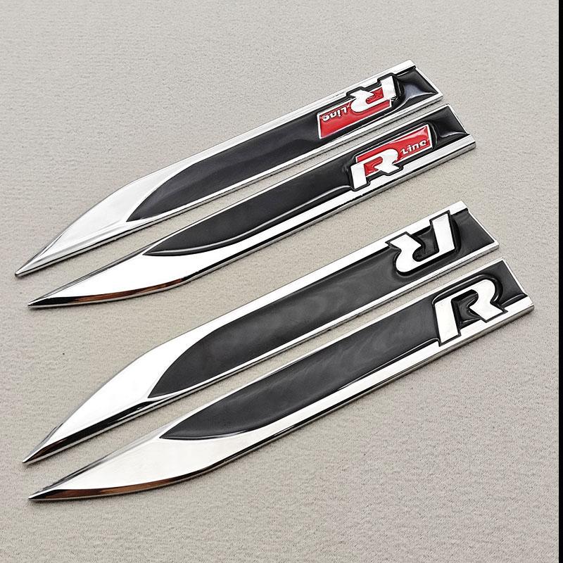 2026 Hot Sticker 2pcs 3D Metal Car Letters Logo Rline Fender Side Wing Sticker Emblem Badge For Volkswagen VW Golf 6 7 8 MK6 MK7