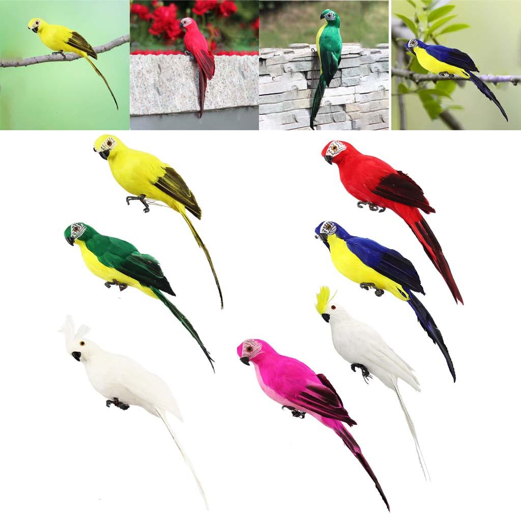 Vivid Macaw Parrot Ornament Imitation Animals Outdoor Garden Tree Home Decor
