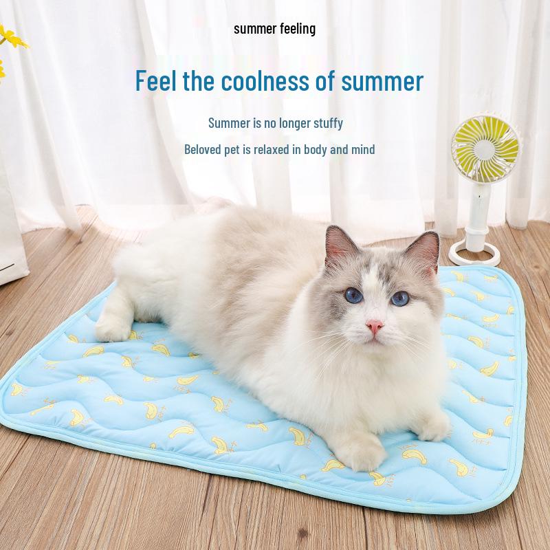 Summer Cooling Ice Silk Pet Mat: Breathable Cat and Dog Bed for a Cool Sleeping Experience