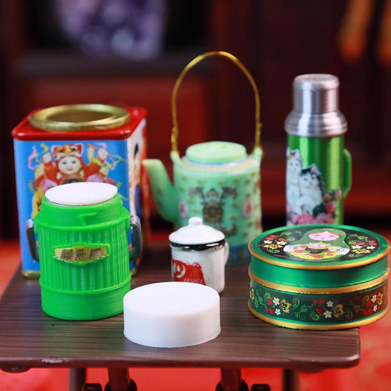 Miniature Dollhouse Chinese Nostalgic Scene Table Warm Kettle Miniature Food Toy Model Ornament For Doll Accessories