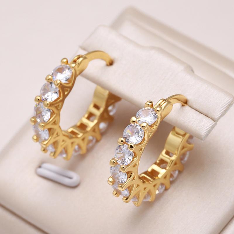 High Quality Cubic Zircon Women Hoop Earrings Stylish Girl Accessories Party Daily Wearable Fashion Jewelry