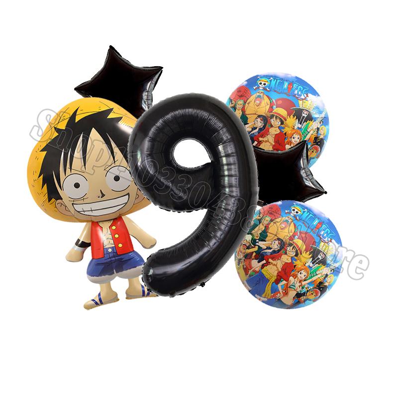 One Pieces Digit 1-10 Balloons Boys Anime Luffy Birthday Decoration Baby Shower Gender Reveal Party Supplies Kids Gift Hot Sales