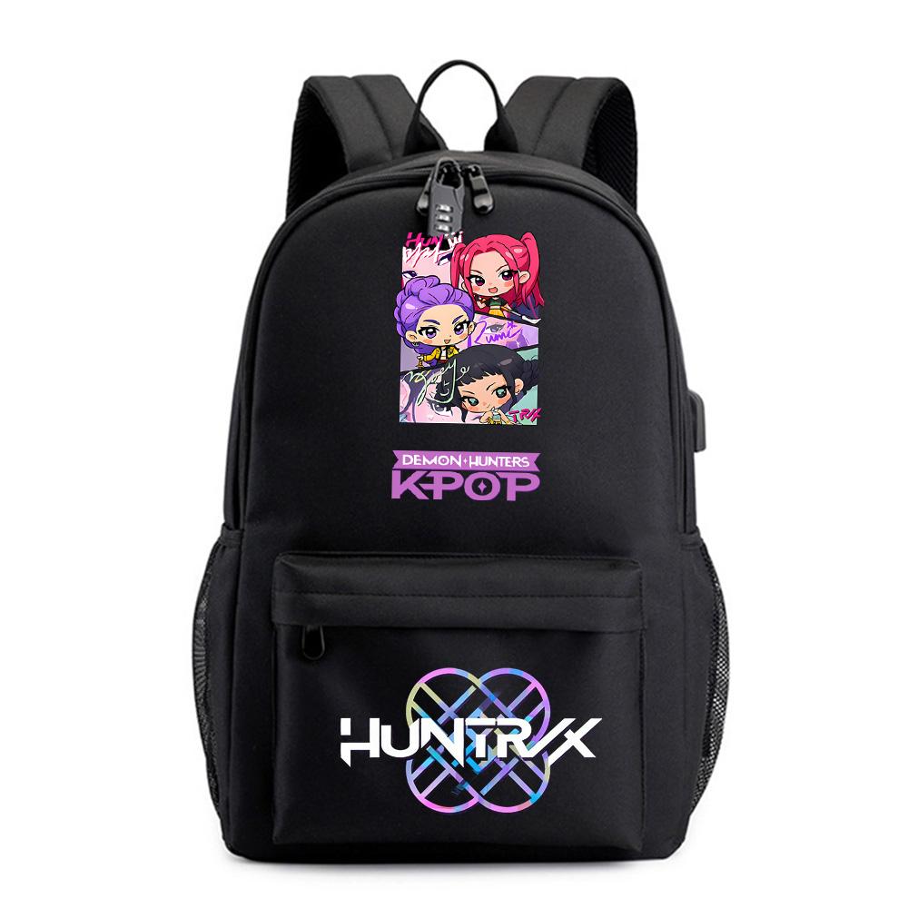 Anime Cartoon K-Pop Demon Hunters Printed Backpack for Teenager Student Bookbag Schoolbag Women Large Capacity Waterproof Travel Bag Gift