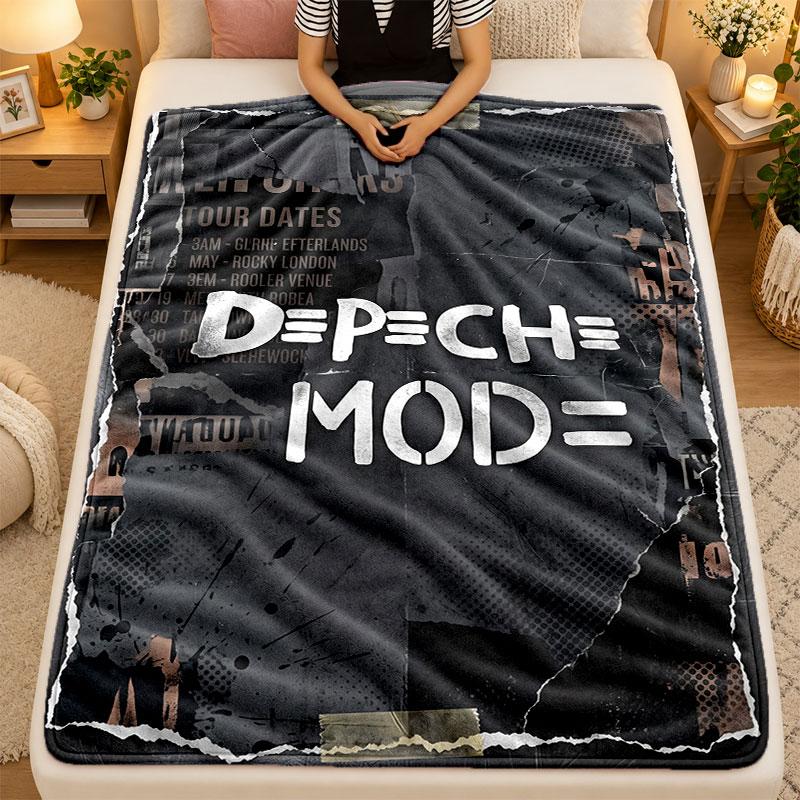 Flannel BlanketDepeche Mode Warm Soft Throw Blanket for Indoor Sofa Bed Living Room Use