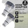 (2-Pack Replacement Threaded to Clamp Style Hose Adapter for Intex Pool Sets with 1.5 and 1.25-Inch Hose - Fits Filter Pumps, Chlorine Generators, Sal