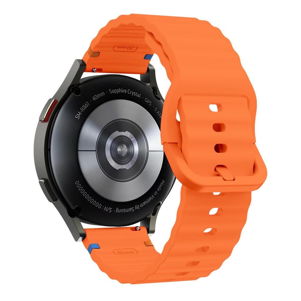 Silicone Strap with Wave Stitching for Samsung Galaxy Watch 7/FE/6/5/4, Quick Release