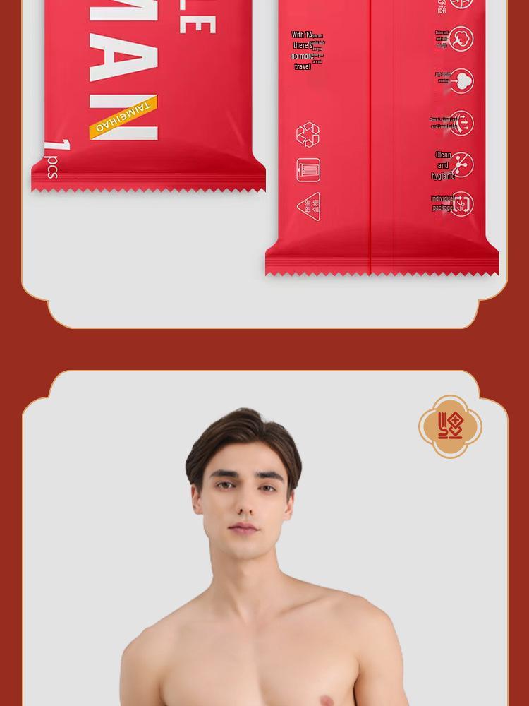 Cuecas Descartáveis de Algodão Unissex, Boxer Vermelho para Viagem, Esterilizado por Feixe de Elétrons, Embalado Individualmente
