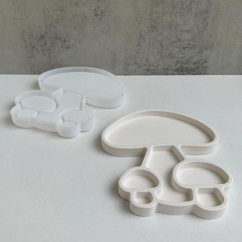 Large and Small Mushroom Tray Silicone Mold DIY Handmade Irregular Mushroom Shape Jewelry Storage Tray Ashtray Mold Crafts Home Decor