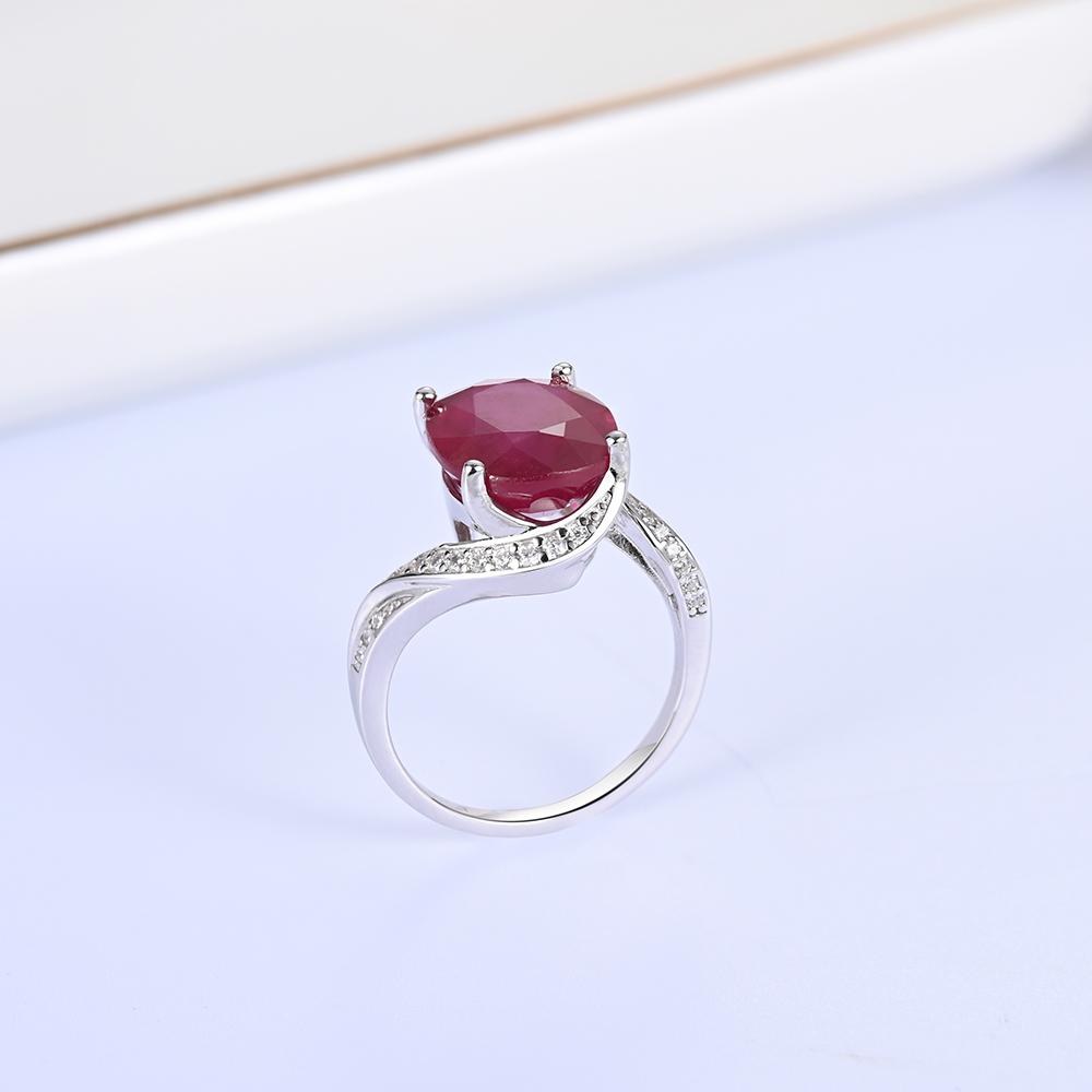 Luxury Natural Filled Ruby Ring 925 Sterling Silver Elegant Fashion Women Wedding & Banquet & Anniversary Gift