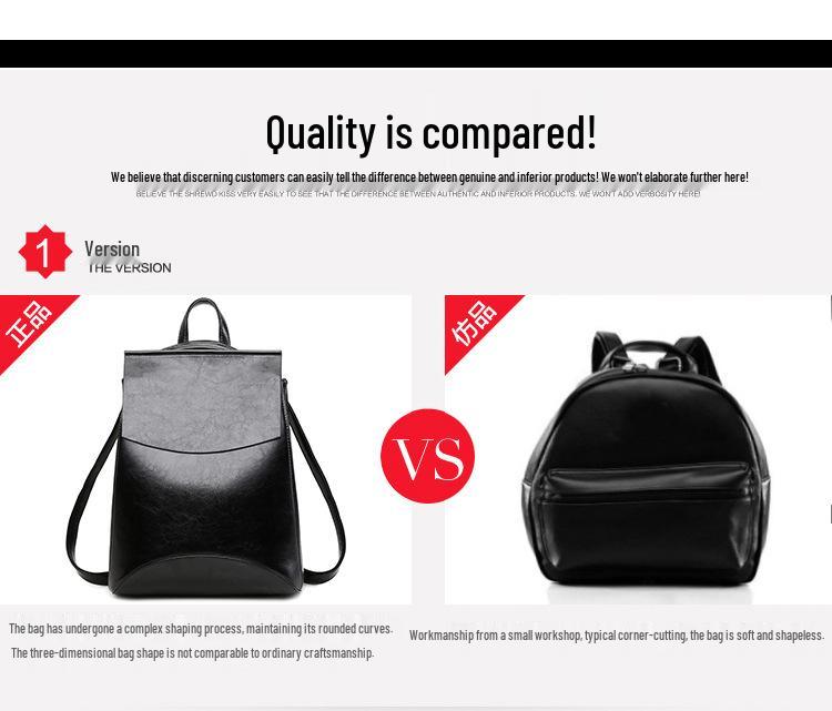 Mochila Universitaria Multifuncional Estilo Coreano de Cuero Genuino para Mujer 2026