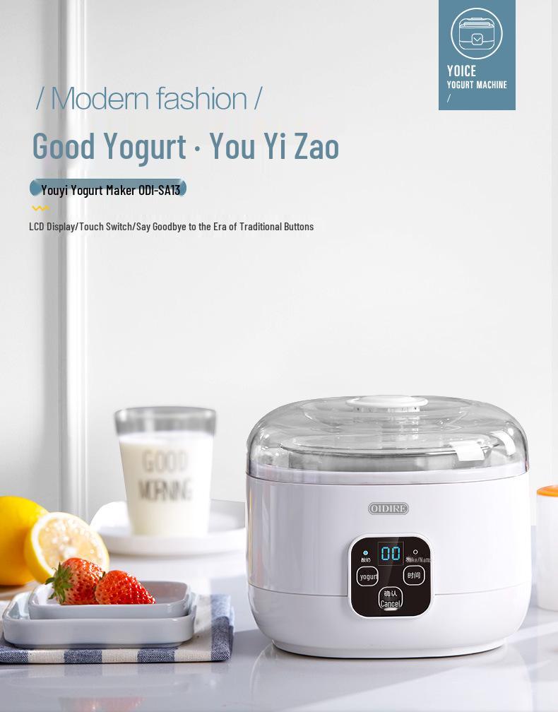 Produttore di Yogurt e Vino di Riso OIDIRE Tedesco - Acciaio Inossidabile, Mini, Fermentatore Completamente Automatico per Yogurt e Natto Fatti in Casa.