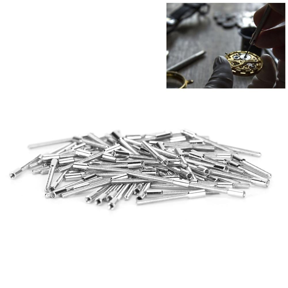 100pcs Silver Color Winding Stems Steel Material Replacement Part  Professional Use
