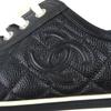 Great CHANEL Low cut sneakers COCO Mark Matelasse Quilting Caviar skin 38 G26563 Used