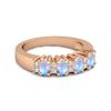 Moonstone Oval Half Eternity Ring - 925 Sterling Silver Rose Gold Vermeil