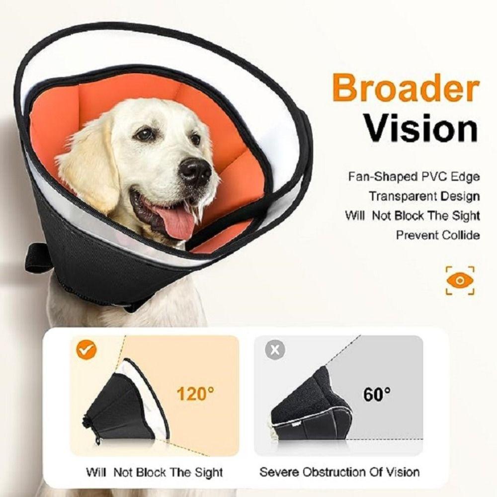 Adjustable Dog Cone Soft Elizabethan Collar Upgraded Pet Anti-bite Collar  Prevent Licking Wounds