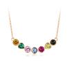 Dopamine Rainbow Moissanite Necklace: Sterling Silver Gold-Plated Clavicle Chain