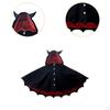 Halloween Cloak Death Cape Outfit Cowl Devil Ears for Kids Adults Boys Girls